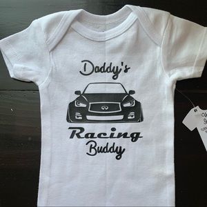 Daddy’s racing buddy Q50 onesie